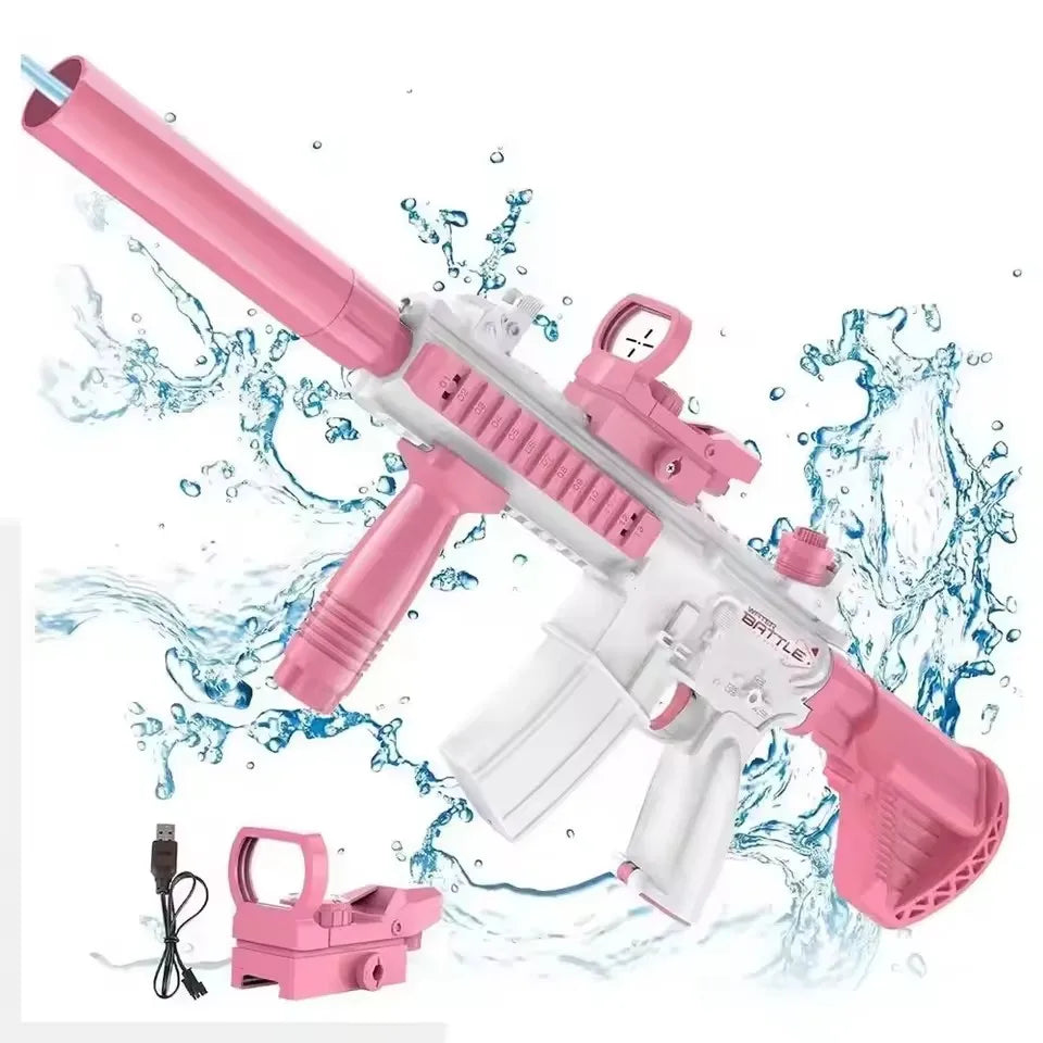 Electric Water Gun with Automatic Water Absorption Rechargeable Outdoor Water Blaster