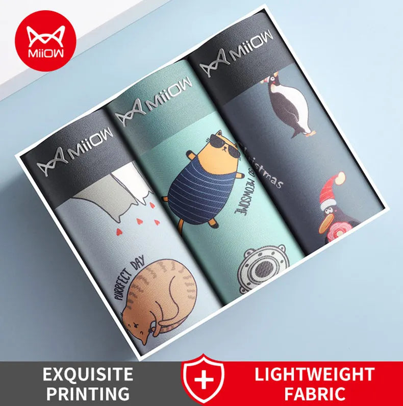 Men’s Funny Boxer Panties – 3-Pack Cotton Underwear