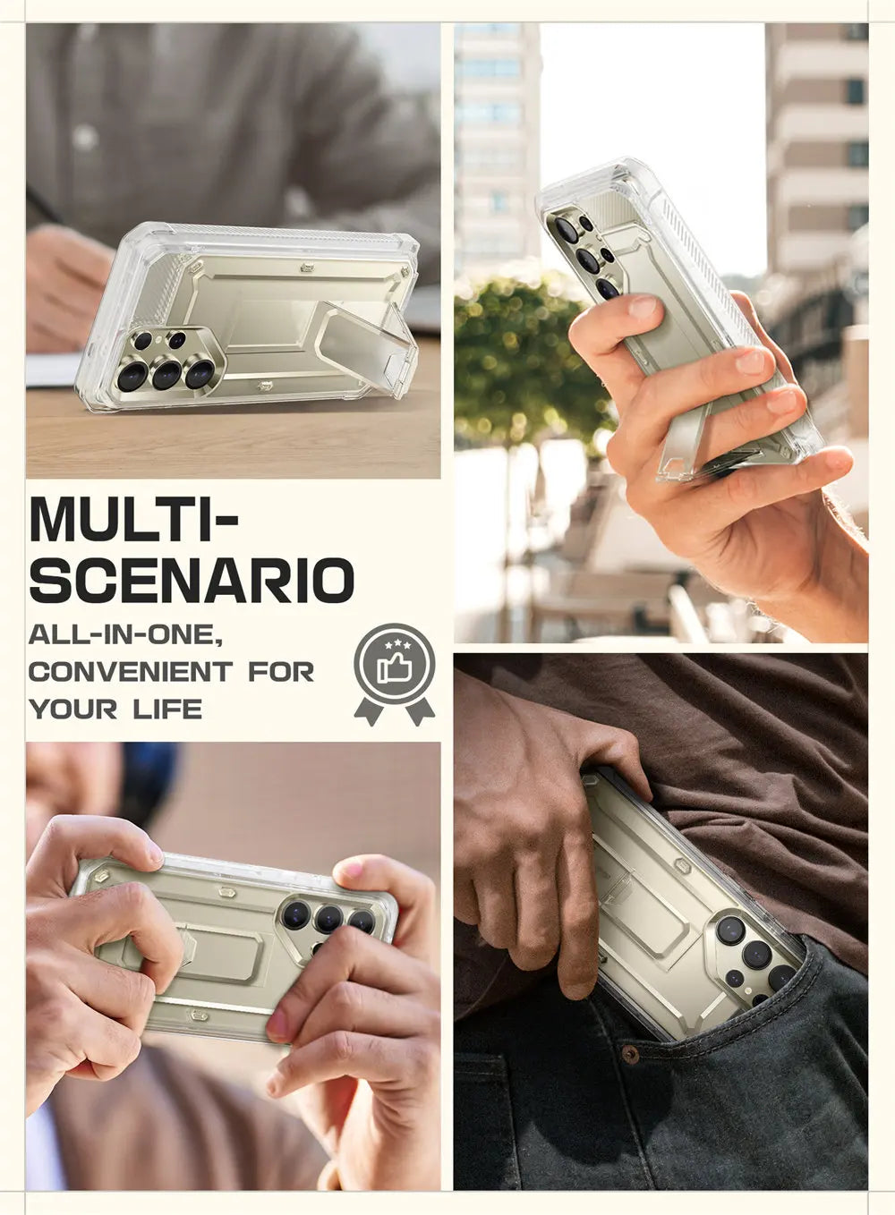 For Samsung Galaxy S25 Ultra Case UB Pro Full-Body Dual Layer Rugged Belt-Clip Phone Case with Built-in Screen Protector