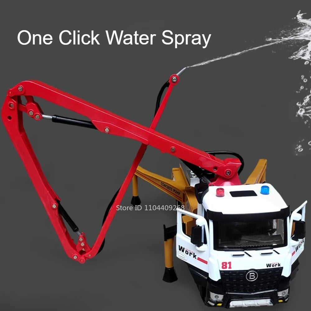 1:24 Scale Watering Cement Dump Trucks Model Garbage Truck Toy Car Sound Light Doors Opened Engineering Vehicles  Gifts