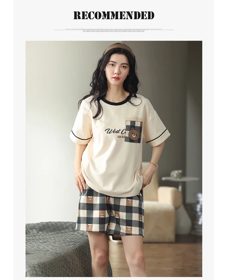 Women’s Winter Corduroy Cotton Pajama Set – Cute, Comfortable, Loose Long Sleeve Loungewear