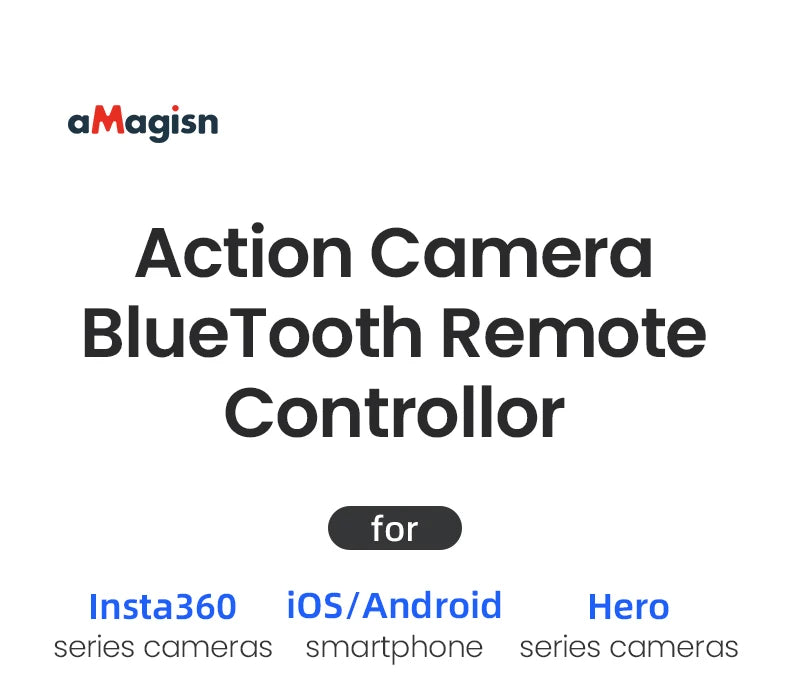 Wireless Bluetooth Remote Control with Wrist Strap for Action Cameras and Smartphones