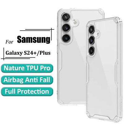 Nature Pro Case For Samsung Galaxy S24 Plus Case Ultra Thin Luxury Soft TPU Transparent Airbag Shockproof Back Cover