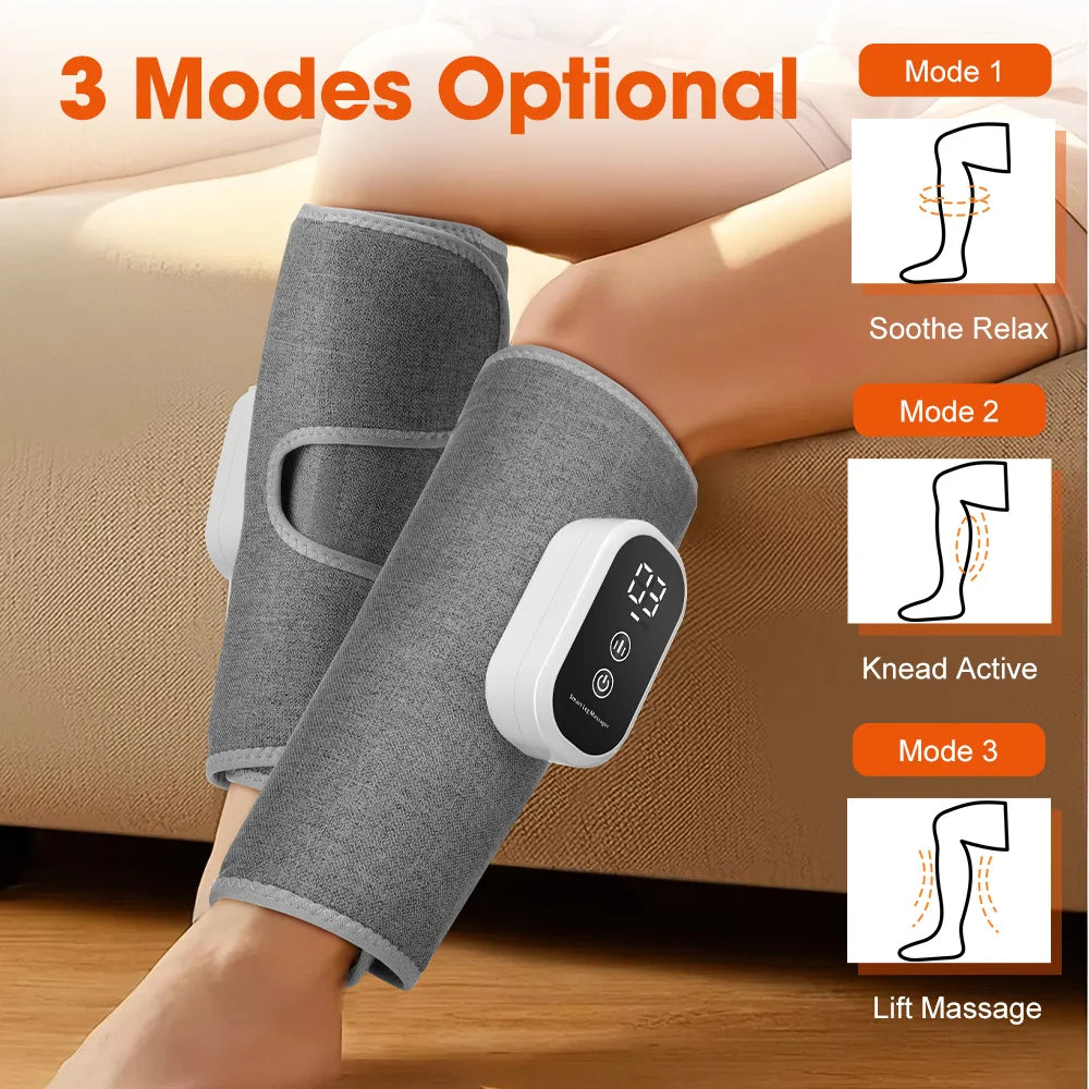 360° Full Cover Leg Massager Hot Compress Leg Massagers Vibration Relax Muscles Relieve Fatigue Thigh Calf Massage Device