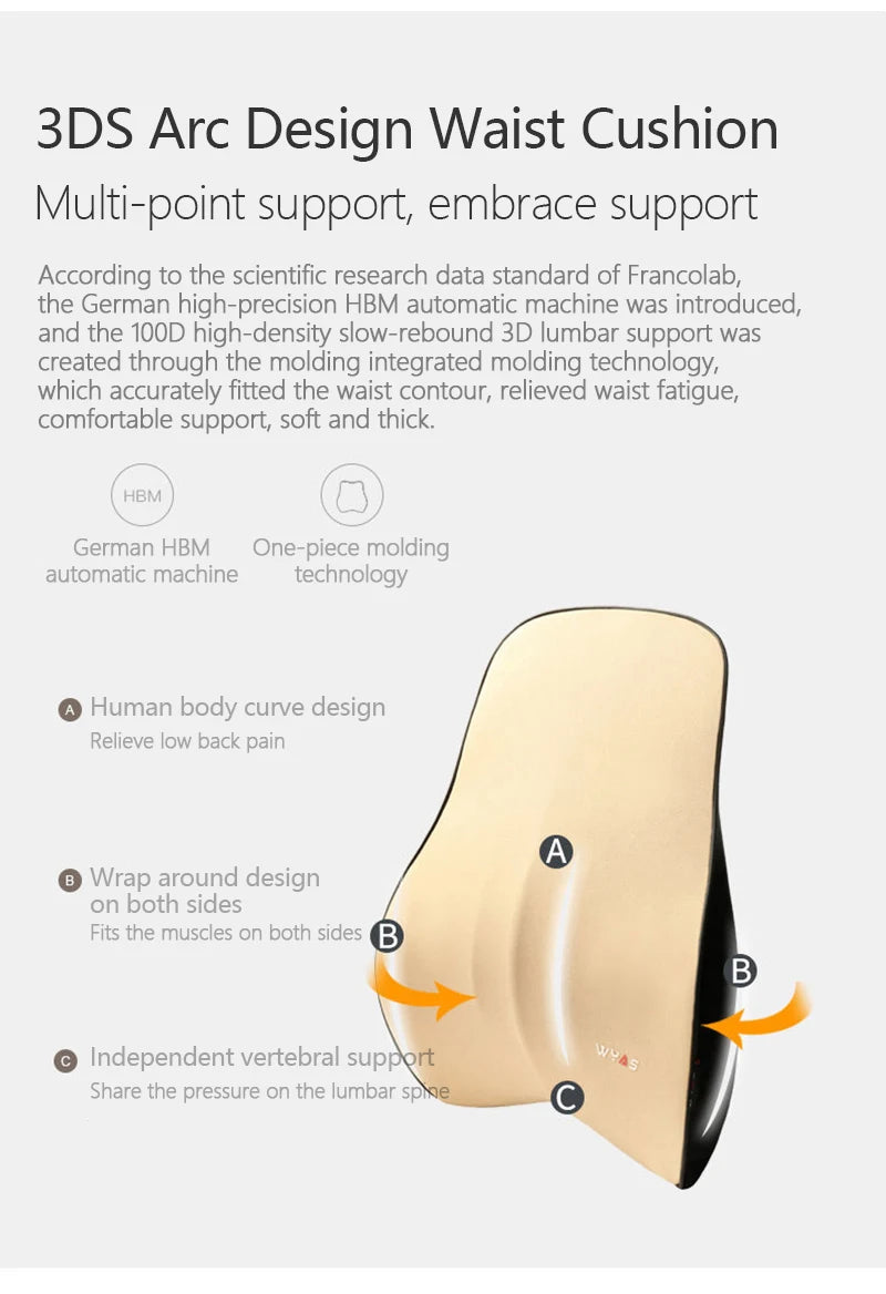 Car Lumbar Support Headrest Neck Pillow Support Universal Soft Neck Pillows Cushion Car Memory Foam Lumbar Pillow Back Support