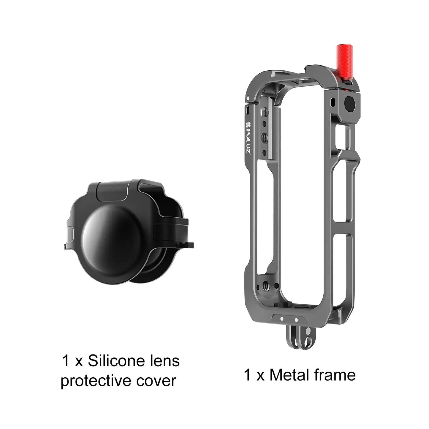 Metal Camera Cage with Dual Cold Shoe Mounts for Insta360 X4 Air