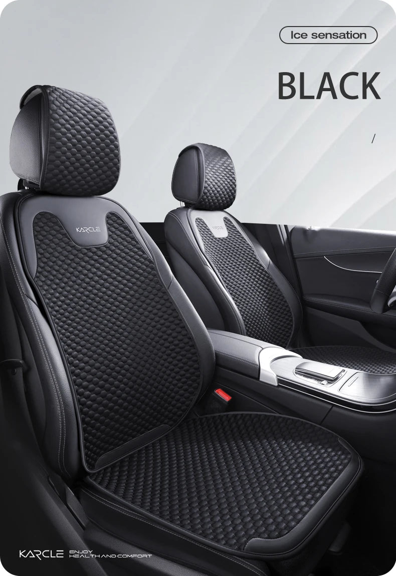 Summer Ice Silk Car Seat Covers Universal Front Rear Car Seat Cushion Auto Protect Mat Cooling Breathable Anti-slip Car Cover