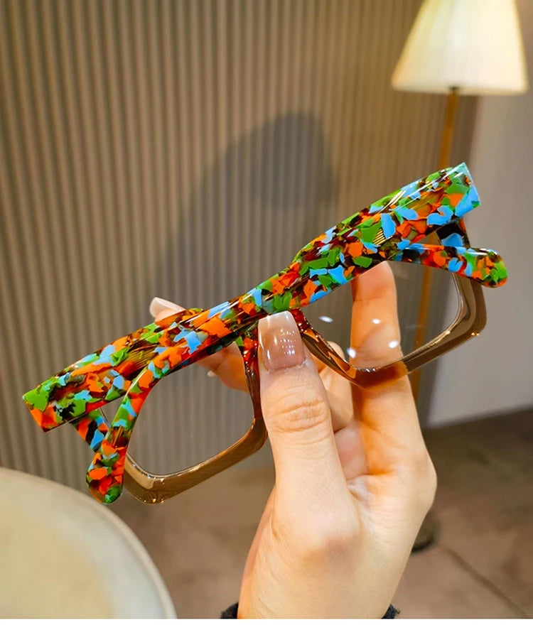 Luxury Acetate Spectacle Frame Fashion Retro Square Eyeglasses Optical Prescription Frames