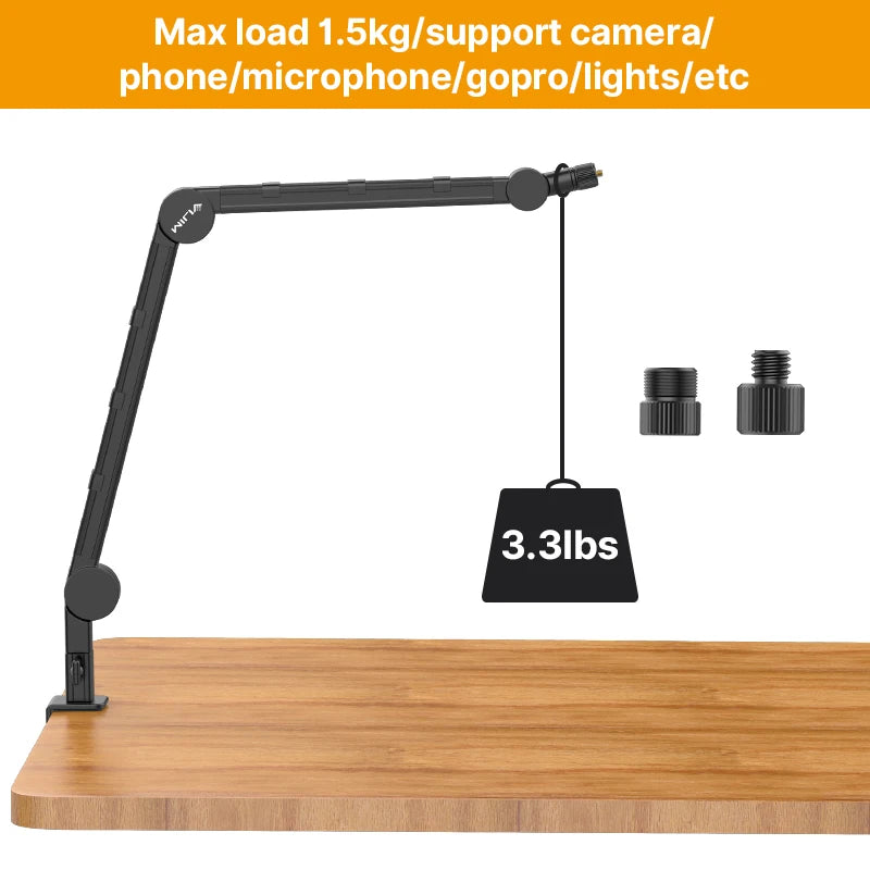 Multifunction Desk Setup Stand Microphone Desktop Stand for Microphone Smartphone Camera Live-streaming