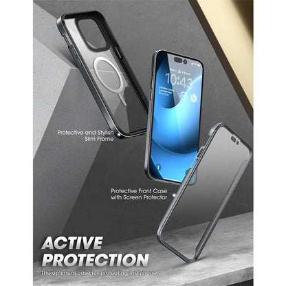 For iPhone 14 Pro Max Case 6.7" (2022) UB Edge Mag Slim Frame Clear Protective Case with Built-in Screen Protector