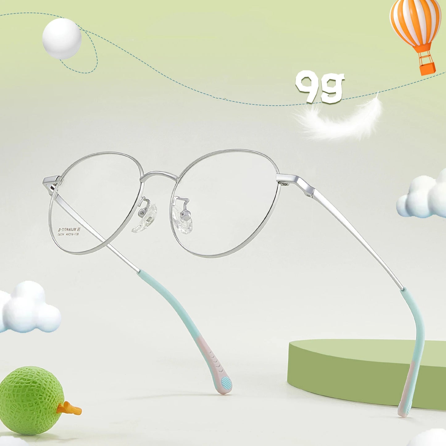Oval Beta Titanium Eyeglasses Frame