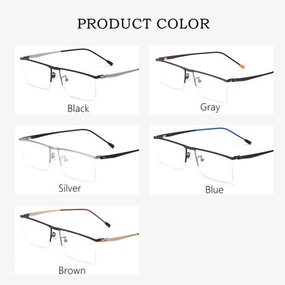 Business Screwless Design Half-Frame Eyewear Men's Small Face Myopia Optical Prescription Eyeglasses Frame