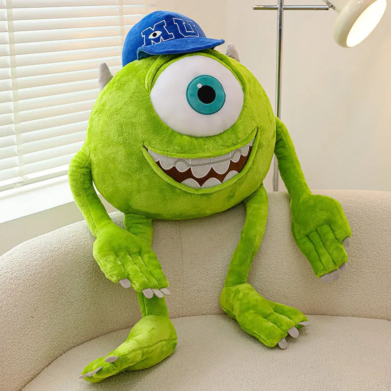 Disney 23/35cm Kawaii Monster University Electric Power Company Sulley Mike Wears Hat Doll Plush Toy Room Decoration  Gifts