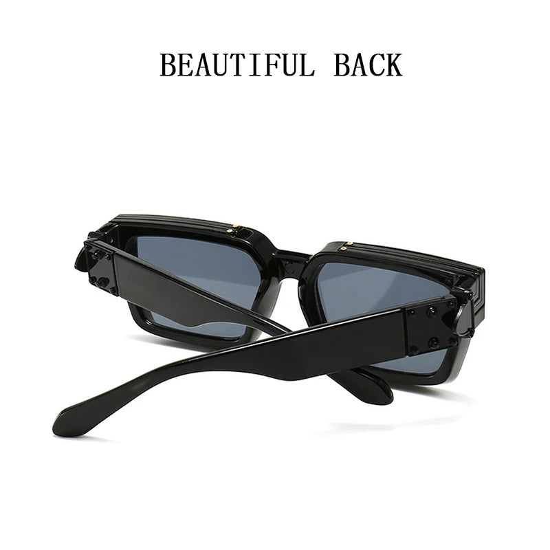Retro Millionaire Square Sunglasses With UV400 Protection