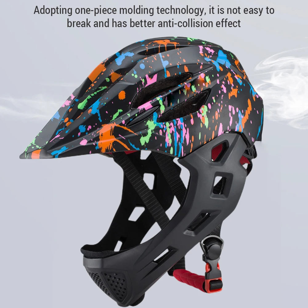 Adjustable Breathable  Bike Helmets  Lightweight Full Face Bicycle Helmet with LED Light 16 Openings for 46-54cm Head