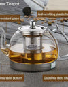 Induction Cooker Heat Resistant Glass Teapot Electromagnetic Furnace Multifunctional Filter Pot Gas Stove Kettle Tea Set