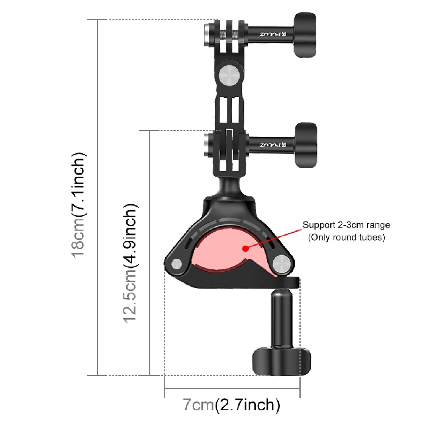 Bike Cycling Bracket Mount with Phone Clamp for iPhone Smartphones & for Gopro Sports Camera