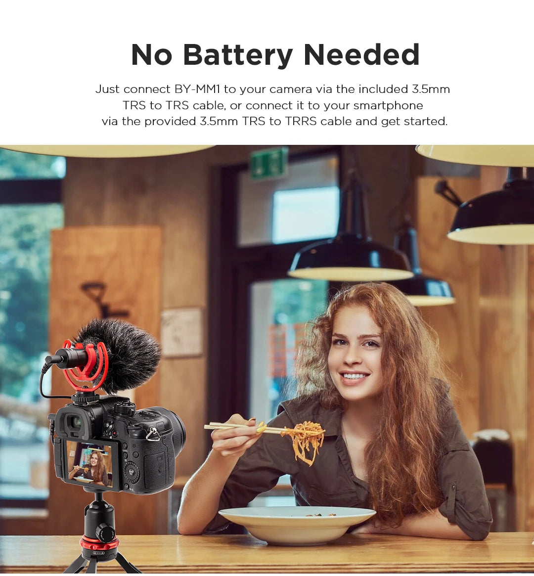 BY-MM1 On-camera Shotgun Microphone for iPhone Android Smartphone PC Laptop Canon Nikon DSLR Cameras Youtube Recording Vlog
