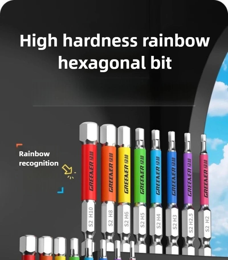 Hexagon socket Bit set Impact Drill Bits, Hex Head Tungsten Steel Screwdriver Bits Suit 1/4 Inch Hexagonal Shank