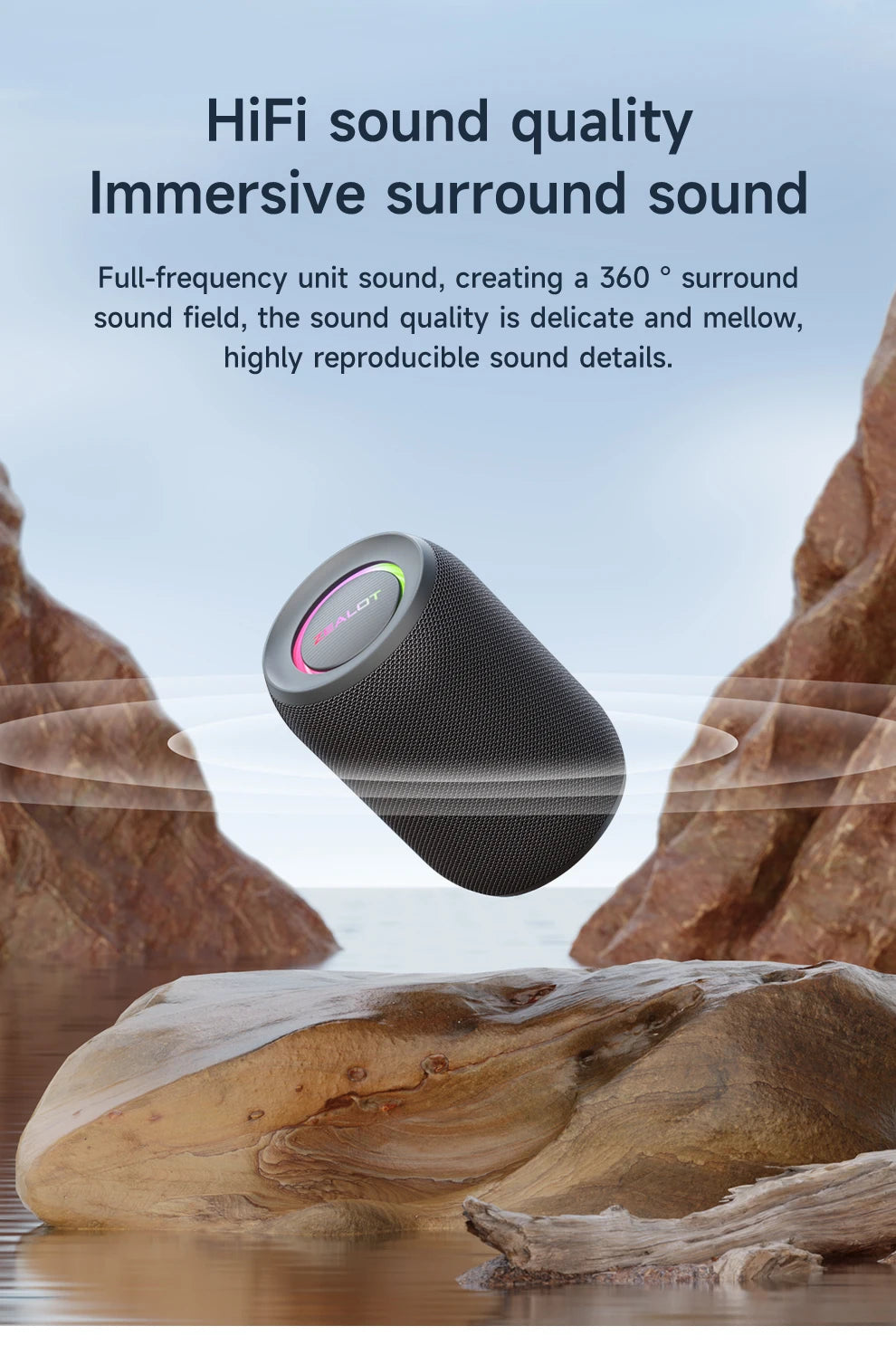 Powerful Bluetooth Speaker, Bass Wireless, LED Light, Outdoor Speakers, Subwoofer, Waterproof Sound Box Support