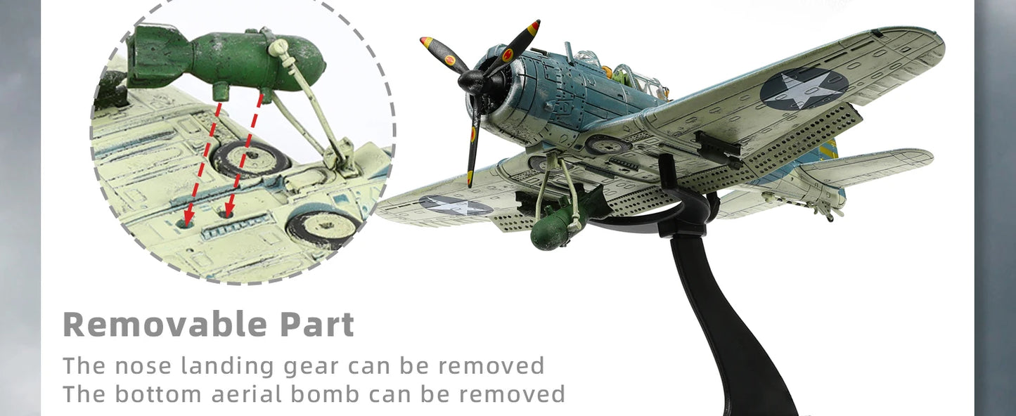 1/72 Douglas SBD-2 Dauntless Midway Diecast Dive Bomber Model