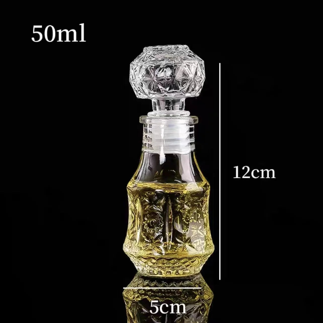 50ml 100ml 6pcs 12pcs Whisky Glass Liquor Bottle French Carved For Alcohol Wedding Gifts Wine Mini Container Storage Favour Set