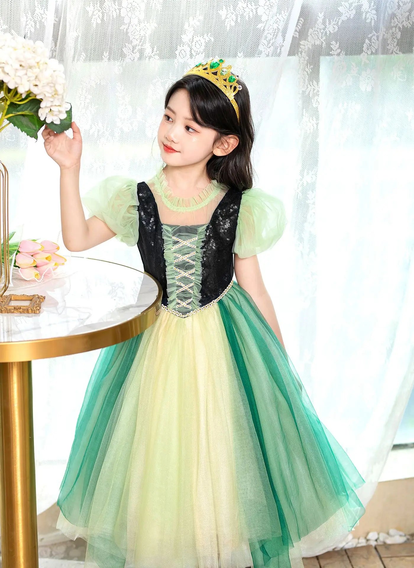 Summer New High-Quality Princess Dress - Girls Asymmetrical Tulle Skirt for Birthday & Children‘s Day