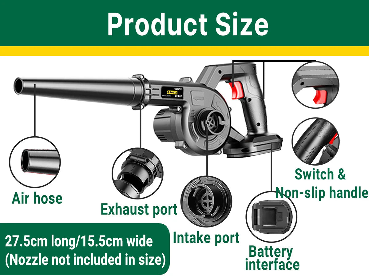 Cordless Air blower 2-in-1 Blowing & Suction Electric Leaf Blower Dust Collector Cleaner For Pet Hair Car For Makita 18V Battery