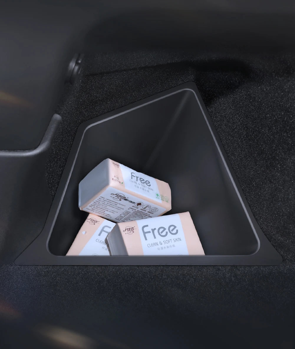 Trunk Side Storage Box Organizer for Tesla Model YL Flocking TPE Partition Storage Bin