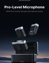 Wireless Mic Stereo Microphone Lavalier Microphone for Smartphone DSLR for Interview Video Vlog Gaming Mic