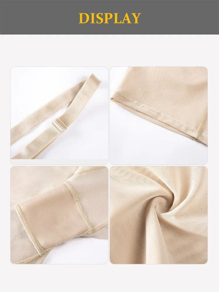 Light Shapewear Bodysuit Body Shaper Women Belly Sheath Waist Trainer Reductive Slimming Underwear Thin Breathable