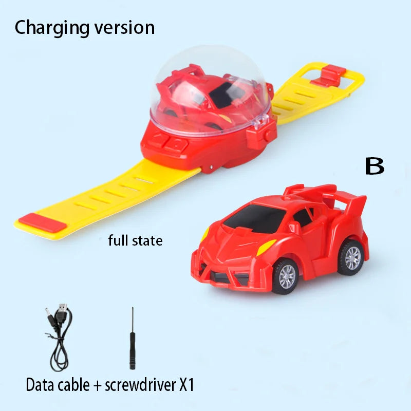 Children's Watch Remote Control Car Electric Alloy Mini Watch Car Parent Child Interaction 2.4G Remote Control Racing Toy Gift