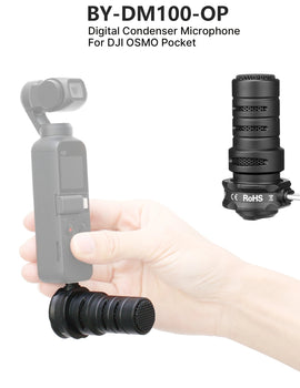 BY-DM100-OP Condenser Microphone for DJI OSMO™ Pocket Only Plug and Play Mic Live Streaming Youtube Video Recording Vlog