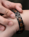 Bracelet Metal Stainless Steel Wood Strap Jewelry Ladies