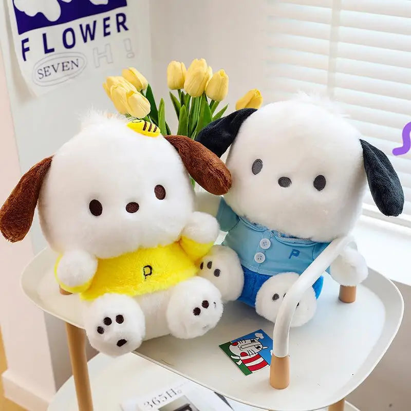 Cartoon Sanrio Pochacco Plush Toy Soft Stuffed Doll Cute Sofa Cushion Bedroom Decoration  Soothing Pillow  Anime Gift