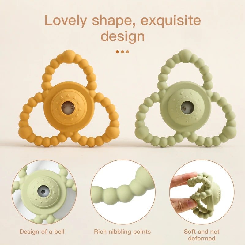 1Pcs Baby Silicone Teether Ring BPA Free Rattles Bracelet Food Grade Newborn Baby Accessories Cartoon Silicone Teething Toys