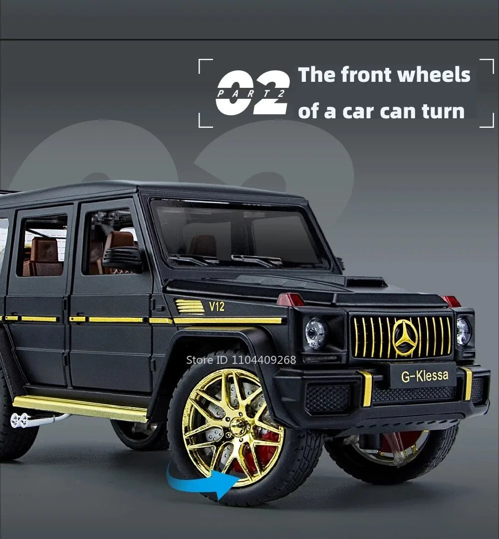 1:24 G63 GLE350 Toy Car Model Alloy Diecast Pull Back Doors Opened Sound Light Models Vehicle Toys for Boys Birthday Gifts