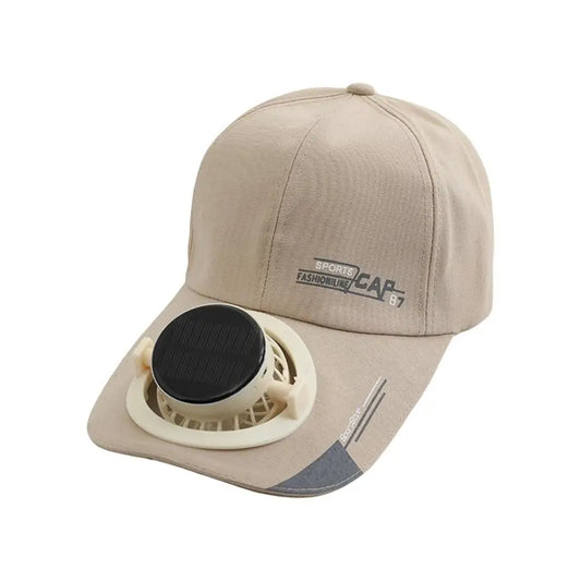 Solar Fan Baseball Cap With Rechargeable Battery