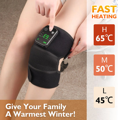 2 Pcs Heated Vibration Knee Massager Knee Shoulder and Elbow 3-in-1Hot Compress Relieve Relax Body Heating Kneepads 2PCS