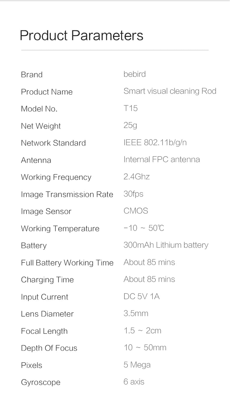 T15 Smart Visual Earwax Acne 2 in 1 Removal Tool With HD1080P Camera Ear Otoscope Cleaner IP67 Waterproof Endoscope