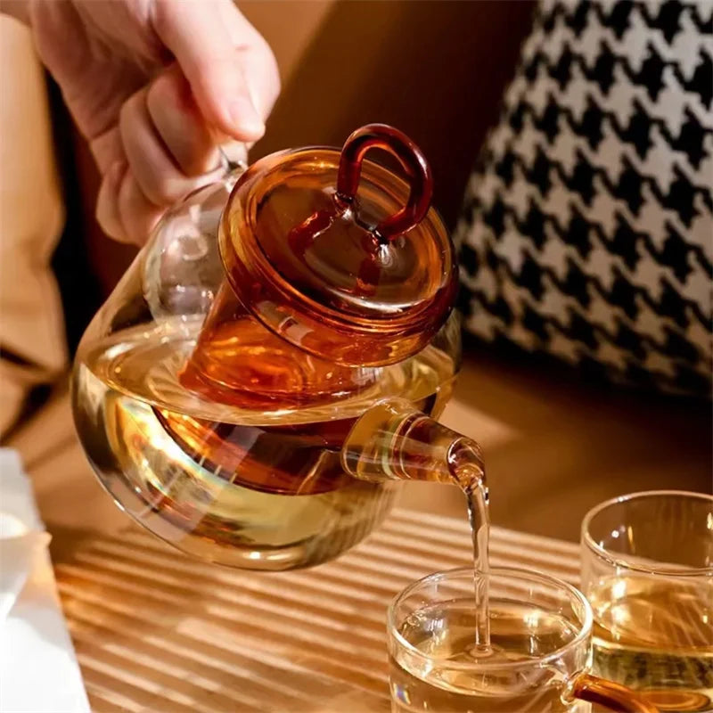 750ml Heat-Resistant High Borosilicate Glass Teapot With Tea Infuser Afternoon Tea Boiling Puer Flower Tea Pot Teaset Teaware