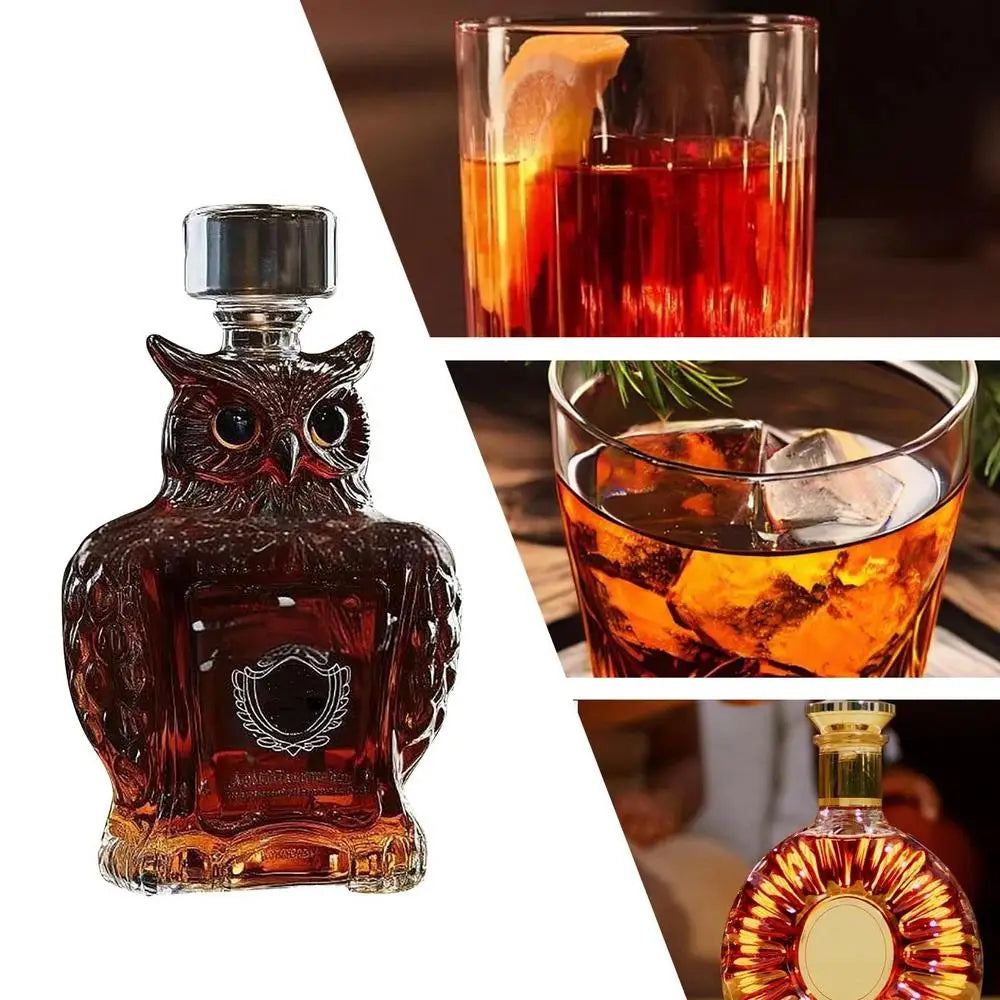 Whiskey Glass Decanter Animal Statue Whiskey Decanter Wine Bottle Liquor Bottle Home Decorations Wine Container for Alcohol