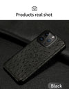100% Natural Ostrich Leather Phone Case for iPhone 16 15 14 Pro Max 14Pro 16 Plus 15Pro 16Pro luxury Back Cover
