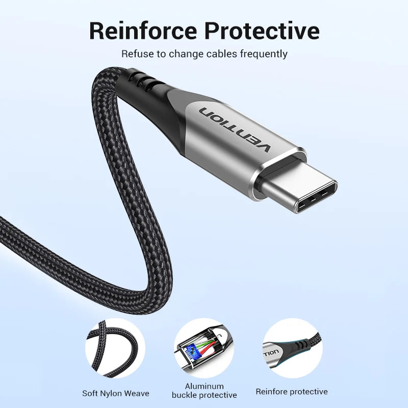 USB Type C Cable for Samsung Poco S21 3A Fast Charging USB C Charger Date Wire for Xiaomi Redmi Note 8 Type-C Cabo Cable