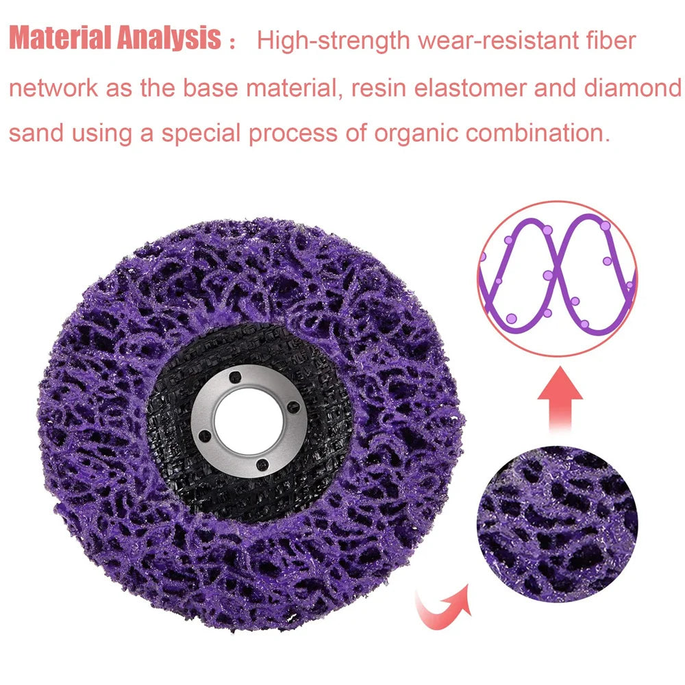 1Pcs 100/115/125mm Coral Disc Poly Strip Disc Grinder Strip Disc Abrasive Wheel Paint Rust Removal Clean For Angl Grinder