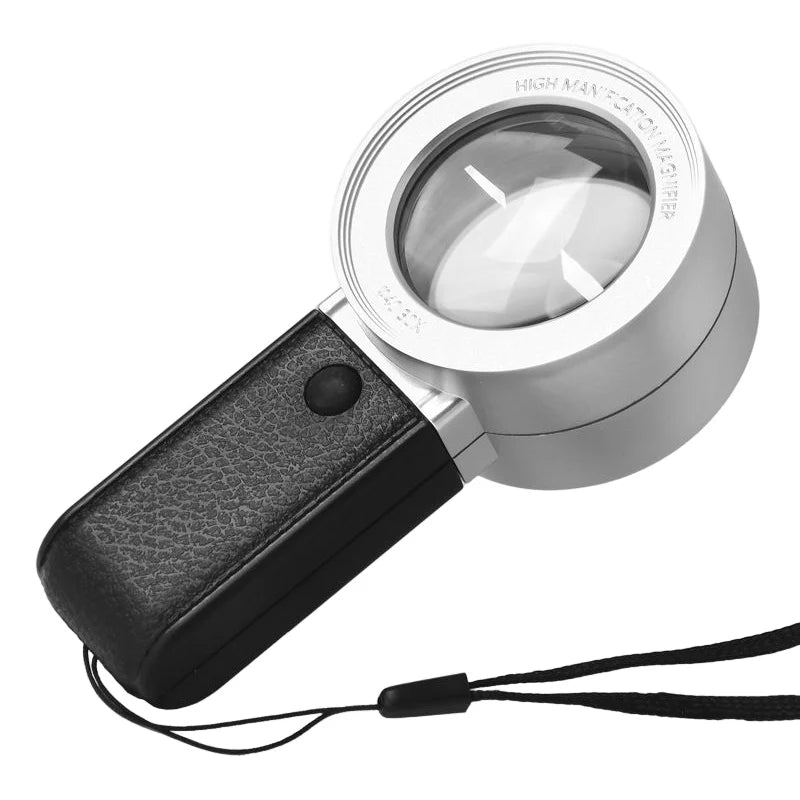 30X LED UV Magnifying Glass Handheld Loupe Dual Lens