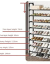 4/5/6/7/8 Tiers Metal Frame Shoe Rack Shoe Organizer Closet Space Saving Shoe Shelf for Entryway Tall Shoe Rack Load-Bearing