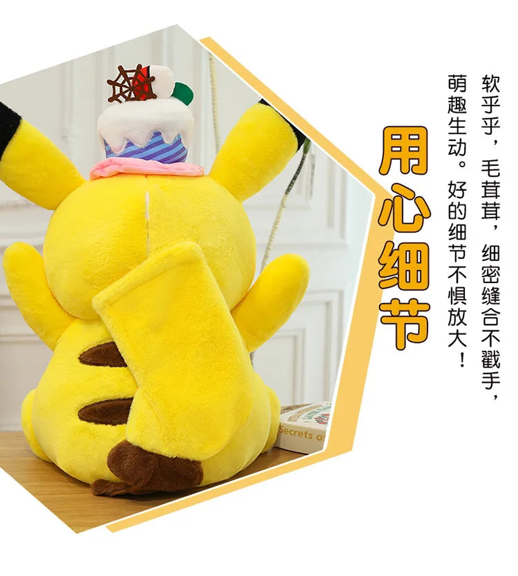 60cm Pokemon Kawaii Pikachu Plush Toy Anime Stuffed Doll Large Pillow Kids Birthday Xmas Gift Pokemon Cake Plushie Arcade