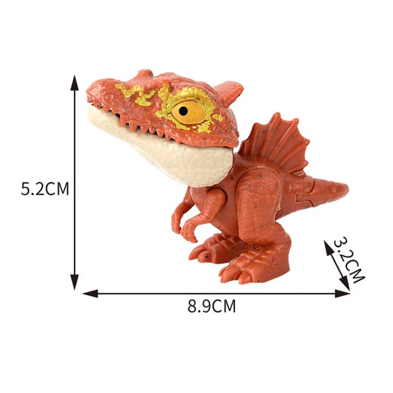 Finger Dinosaur Figure Jurassic Model Dino Park Egg Toy for Children Biting Hand Fidget Tricky Pteranodon Mosasaurus Joints Gift