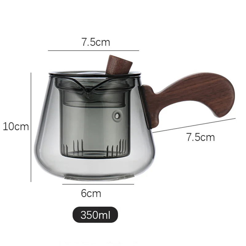 Japanese 350ml Side Handle Glass Teapot With Tea Infuser Filter Brewing Flower Tea Pot Puer Oolong Tea Maker Kungfu Tea Set